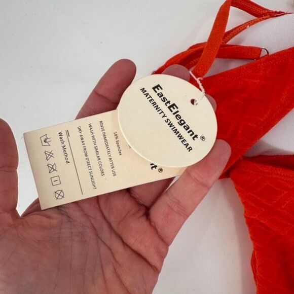 Orange Maternity Swim One Piece - Picture 10 of 13